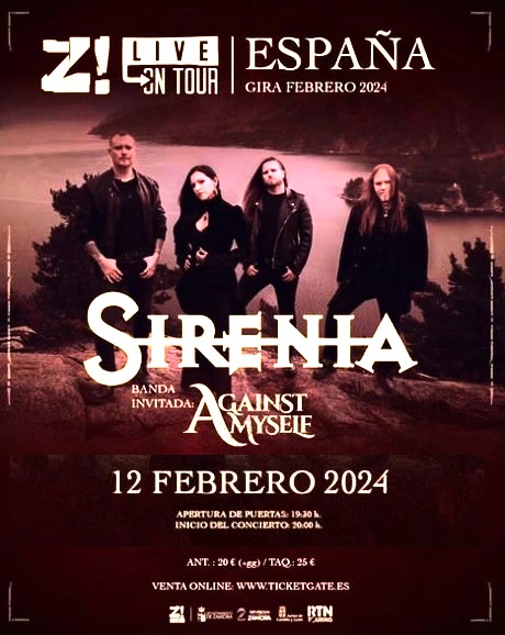 SIRENIA + AGAINST MYSELF 12/02/24, 16 TONELADAS (VLC)