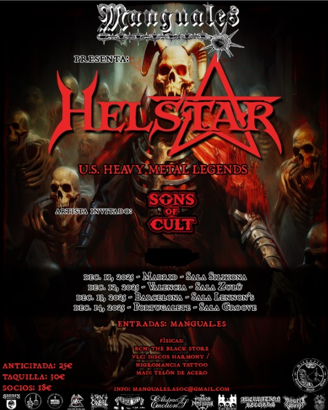 HELSTAR + SONS OF CULT 12/12/25 ZULÚ KLUB (ALD)